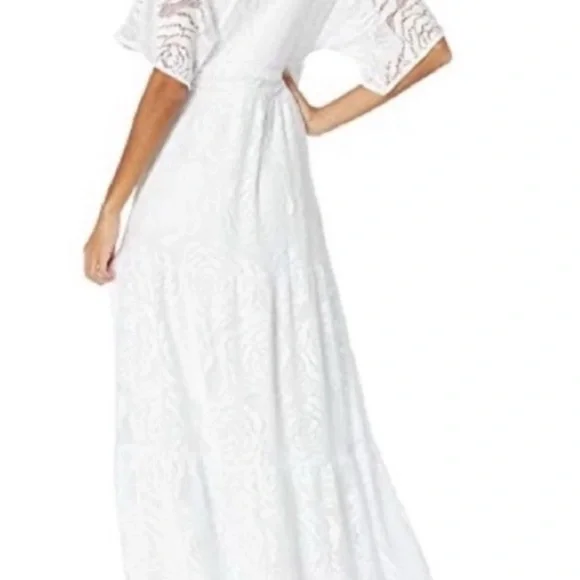 Lilly Pulitzer White Tiered Maxi Dress with Bell Sleeves